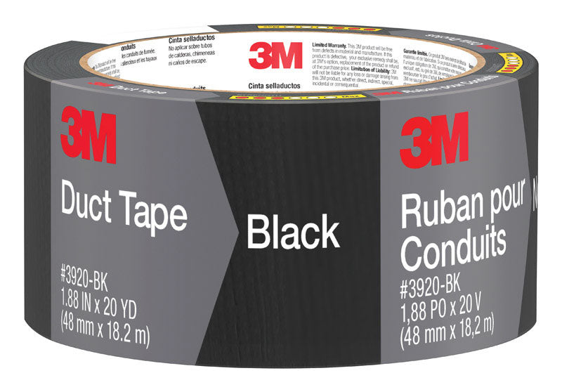 3M Scotch 1.88 in. W X 20 yd L Black Solid Duct Tape