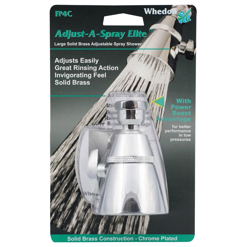 Whedon Flow Pro Chrome Brass 2 settings Adjustable Showerhead 2.5 gpm