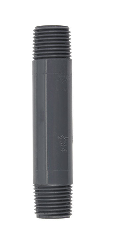 B&K Schedule 80 1/2 in. MIP each X 1/2 in. D MIP PVC 4 in. Nipple 1 pk