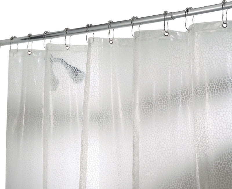 iDesign 72 in. H X 72 in. W Clear Raindrop Shower Curtain EVA