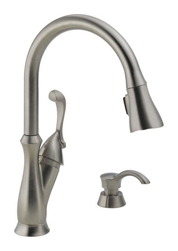 Delta Arabella One Handle Stainless Steel Pull-Down Kitchen Faucet Side Sprayer Included