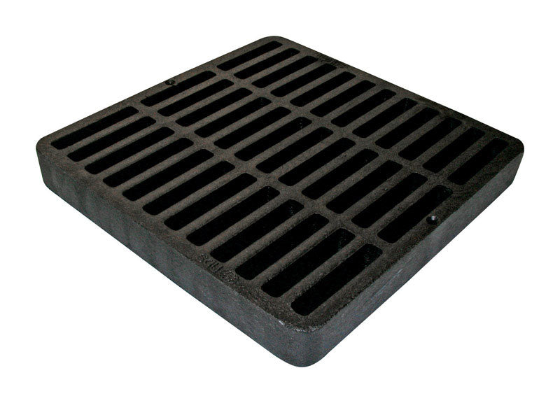 NDS 9 in. Black Square Polyolefin Drain Grate
