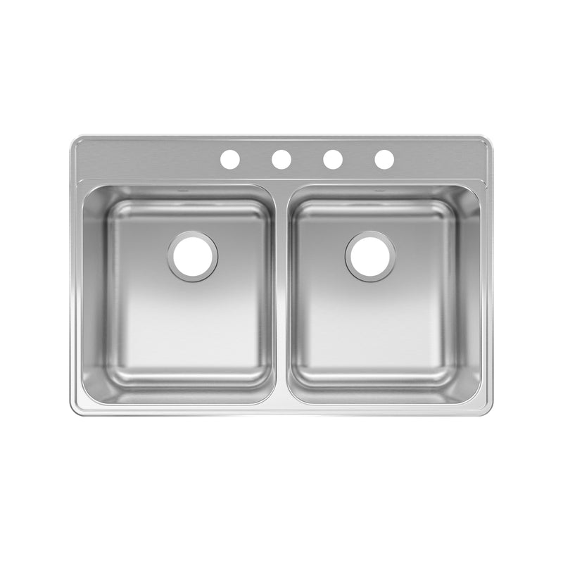 Franke Kindred Stainless Steel Top Mount 33 in. W X 22 in. L Two Bowls Kitchen Sink