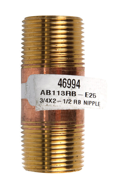 JMF Company 3/4 in. MPT X 3/4 in. D MPT Brass Nipple 2-1/2 in. L