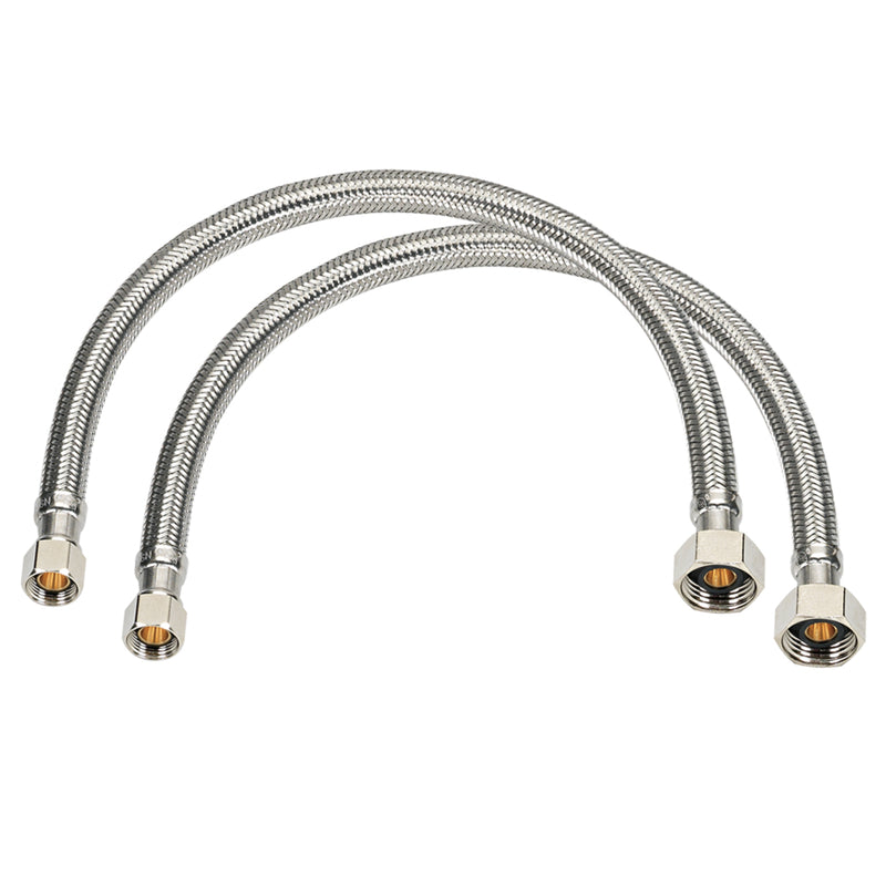Homewerks 3/8 in. Compression X 1/2 in. D FIP 16 in. Braided Stainless Steel Supply Line