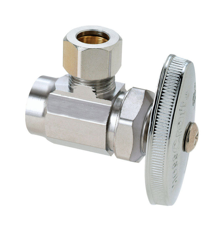 BrassCraft Plumb Shop 1/2 in. Sweat outlets X 3/8 in. Compression Brass Angle Valve