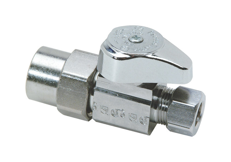 BrassCraft 1/2 in. CPVC outlets X 3/8 in. Compression Brass Straight Stop Valve