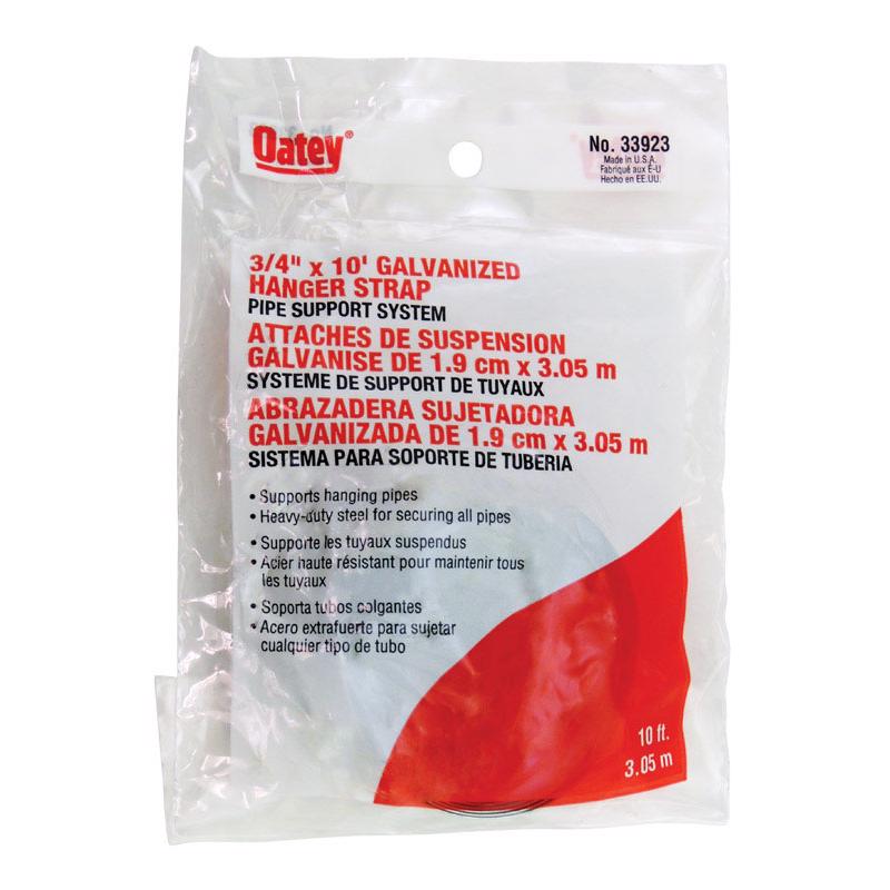 Oatey 10 ft. Galvanized Galvanized Hanger Strap