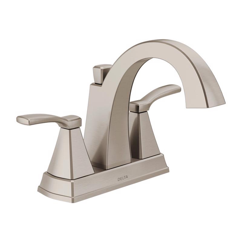 Delta Stainless Steel Pop-up Bathroom Sink Faucet 4 in.