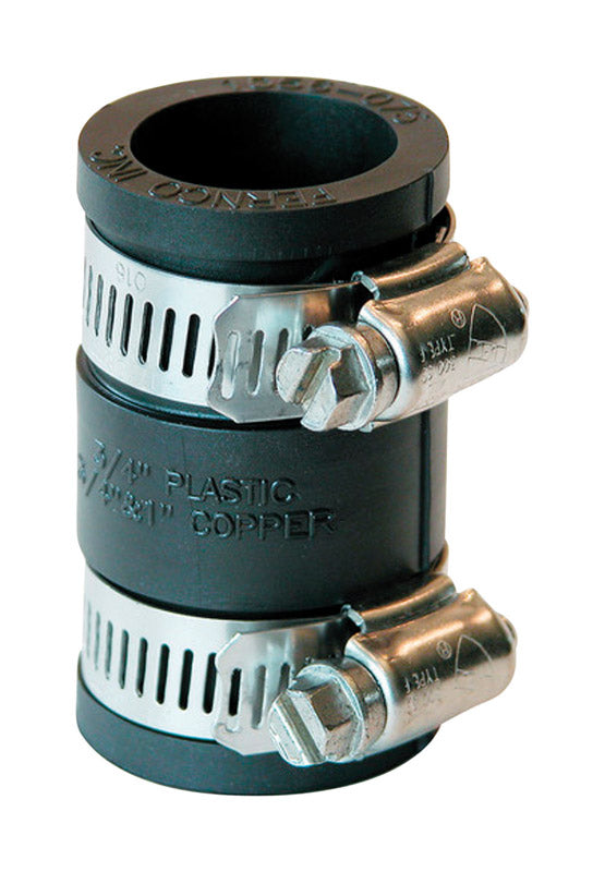 Fernco 3/4 in. Hub each X 3/4 in. D Hub Plastic Flexible Coupling