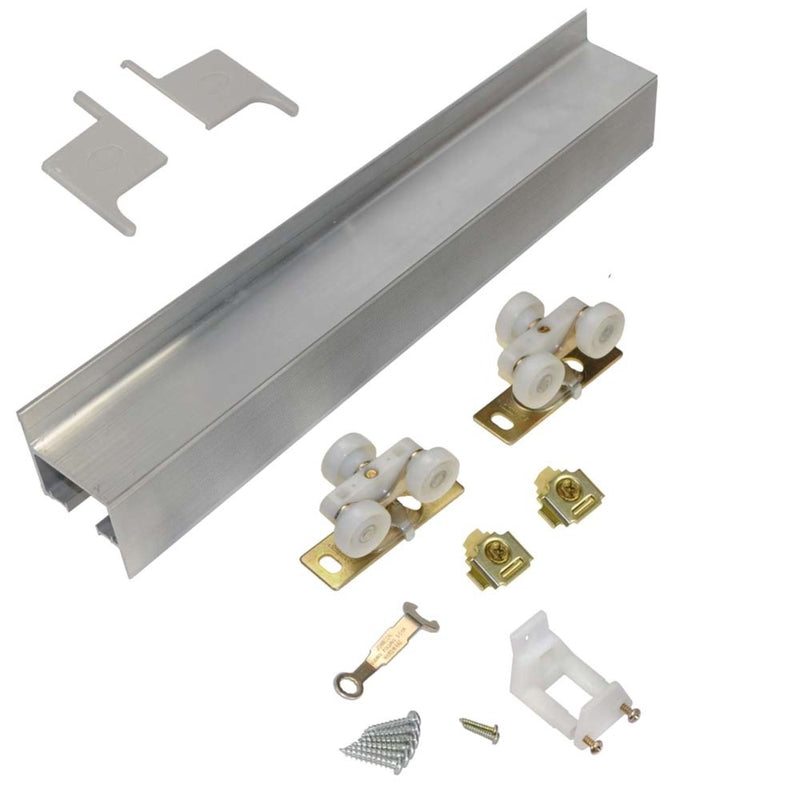 Johnson Hardware Silver Aluminum Sliding Door Hardware Kit 4 pc