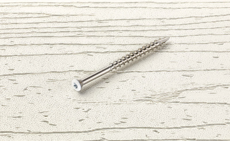 Starborn Headcote No. 8 X 2-1/2 in. L White Star Trim Head Deck Screws 350 pk