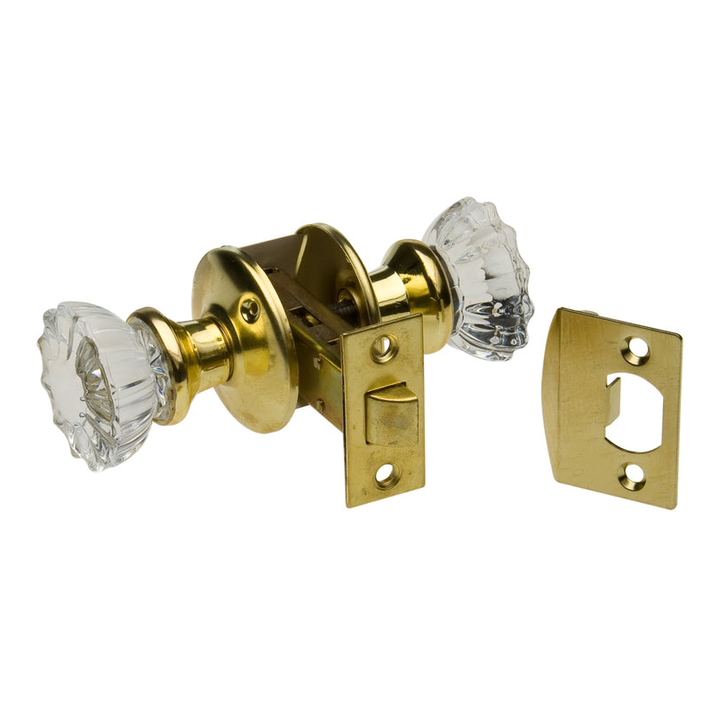 Kaba Ilco Crystal Bright Brass Mortise Lockset