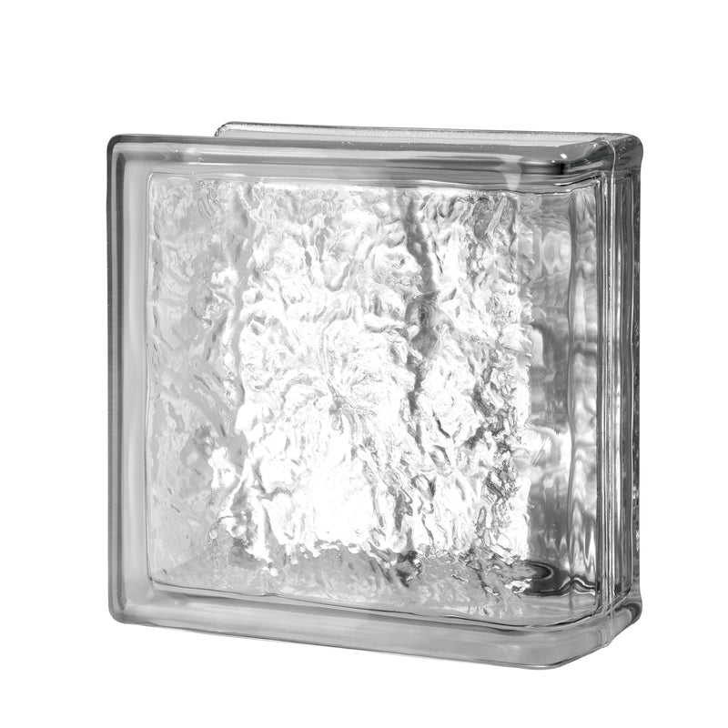 Seves 8 in. H X 8 in. W X 4 in. D Cortina Endblock Glass Block