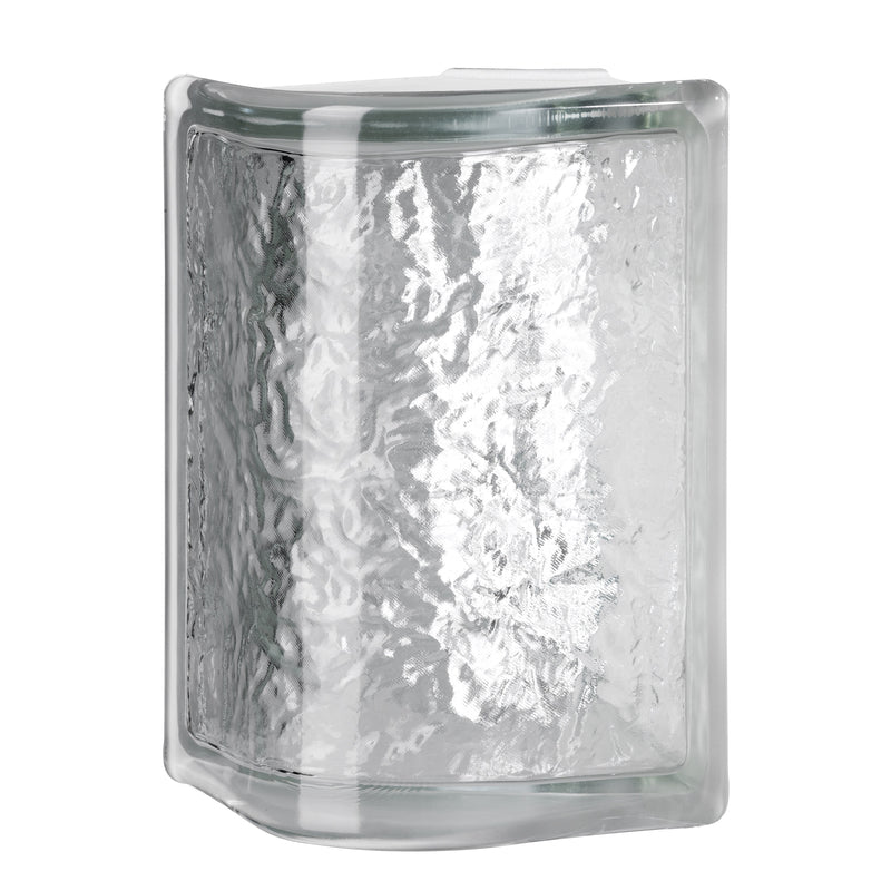 Seves 8 in. H X 4 in. W X 4 in. D Cortina Corner Glass Block
