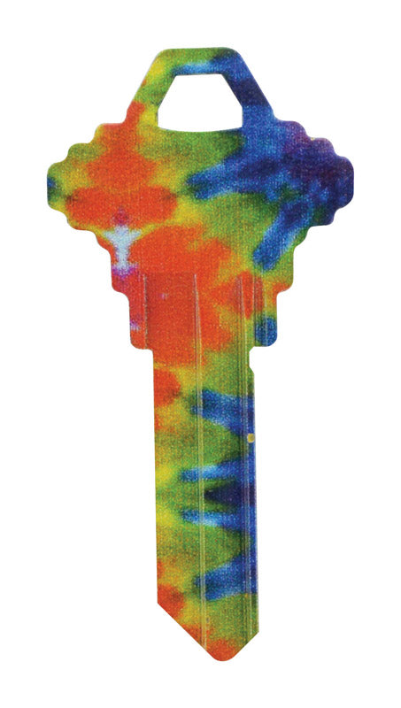 Hillman Wackey Tie Dyed House/Office Universal Key Blank Schlage/68 SC1 Single