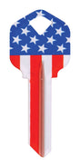 Hillman Wackey Stars & Stripes House/Office Universal Key Blank Single