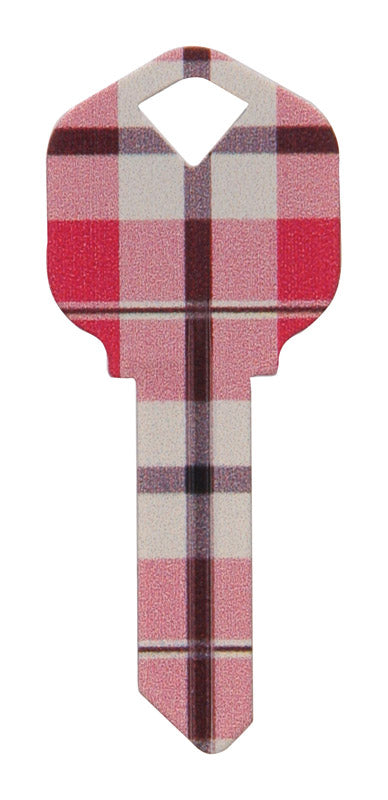 Hillman Wackey Plaid House/Office Universal Key Blank Single