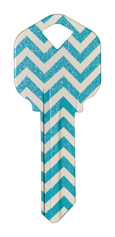 Hillman Wackey Teal House/Office Universal Key Blank Single