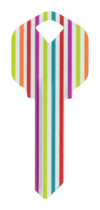 Hillman Wackey Stripes House/Office Universal Key Blank Single