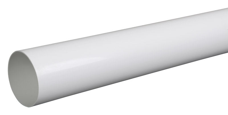 Plastmo 3 in. W X 120 in. L White Vinyl Round Downspout