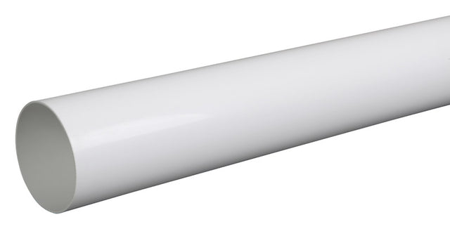 Plastmo 3 in. W X 120 in. L White Vinyl Round Downspout