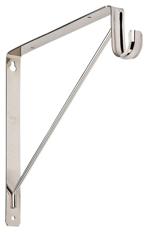 National Hardware Silver Steel Shelf/Rod Bracket 32 Ga. 12-7/16 in. L