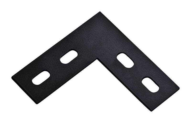 National Hardware 4.5 in. H X 1.5 in. W X 0.125 in. D Black Carbon Steel Flat Corner Plate