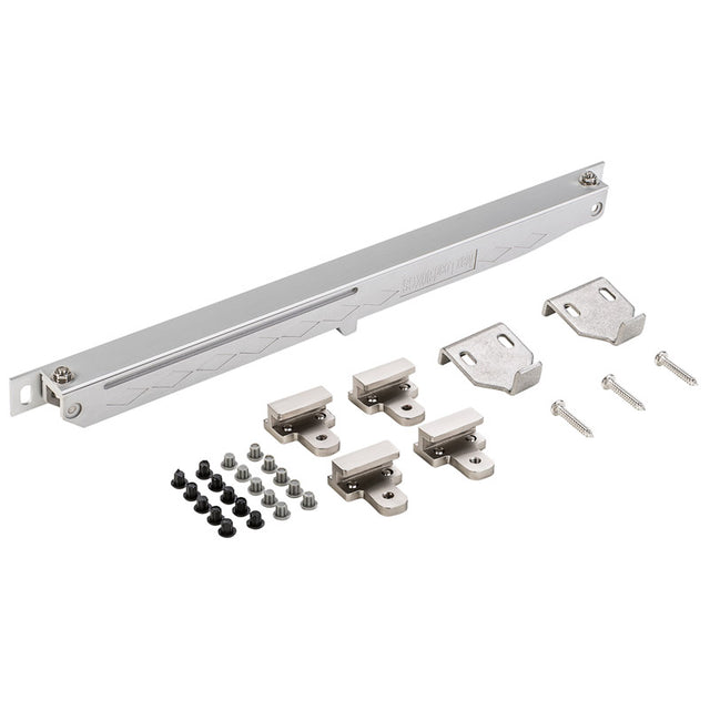 National Hardware Satin Nickel Silver Plastic Sliding Door Hardware Kit 1 pk