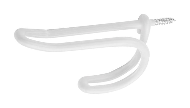 National Hardware 3.87 in. L Vinyl Coated White Steel Coat/Hat Hook 15 lb. cap. 2 pk