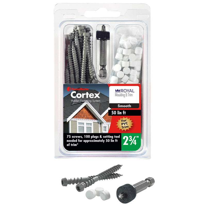 FastenMaster Cortex No. 9 X 2-3/4 in. L Star Trim Head Trim Screws with Plugs 75 pk