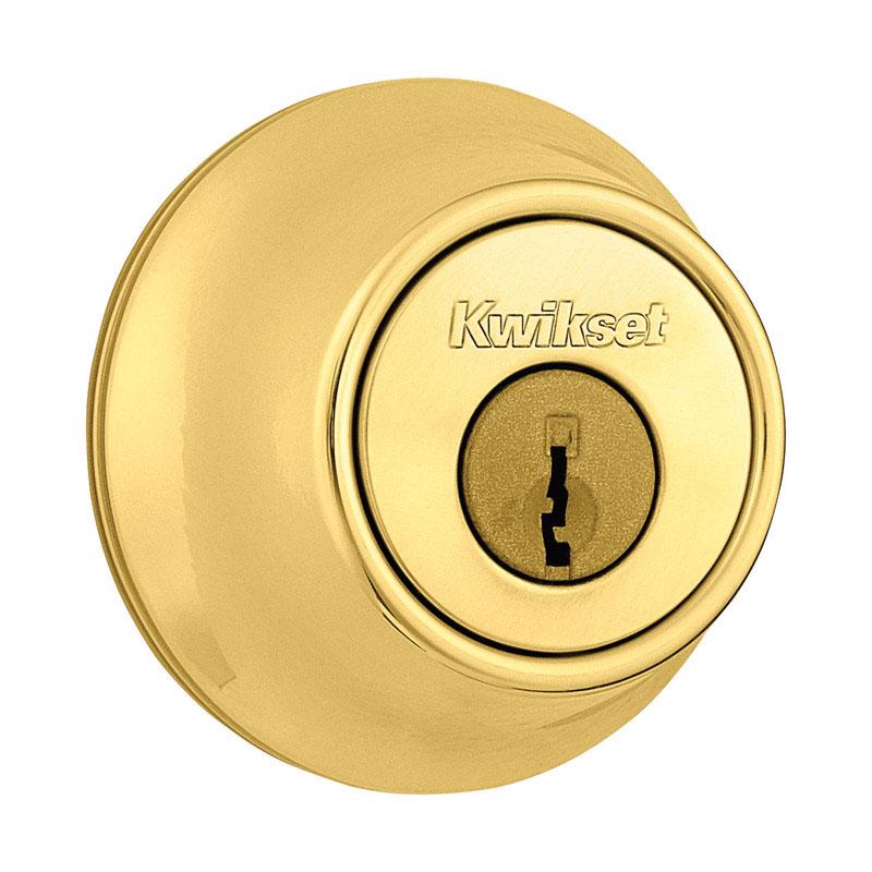 Kwikset Polished Brass Metal Deadbolt