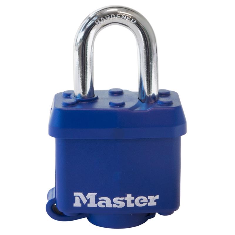 Master Lock 1-11/16 in. H X 1 in. W X 1-9/16 in. L Vinyl Covered Steel 4-Pin Cylinder Padlock
