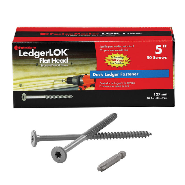 FastenMaster LedgerLok No. 12 X 5 in. L Star Flat Head Structural Screws 50 pk