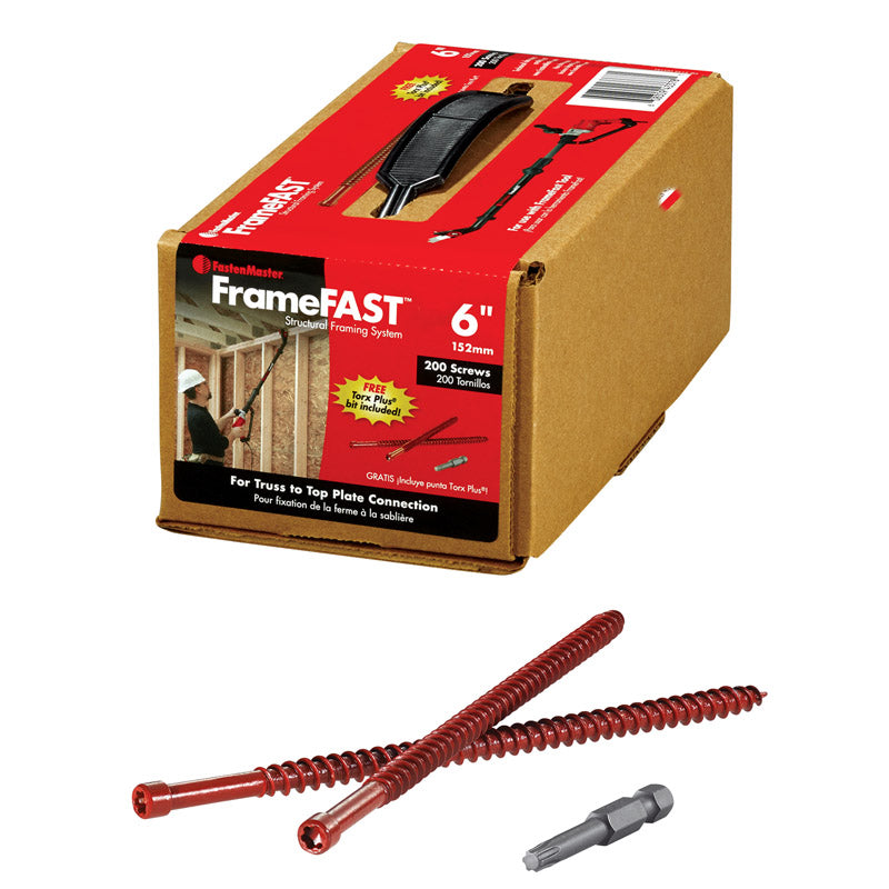 FastenMaster FrameFast No. 12 X 6 in. L Star Flat Trim Head Structural Screws 1 pk