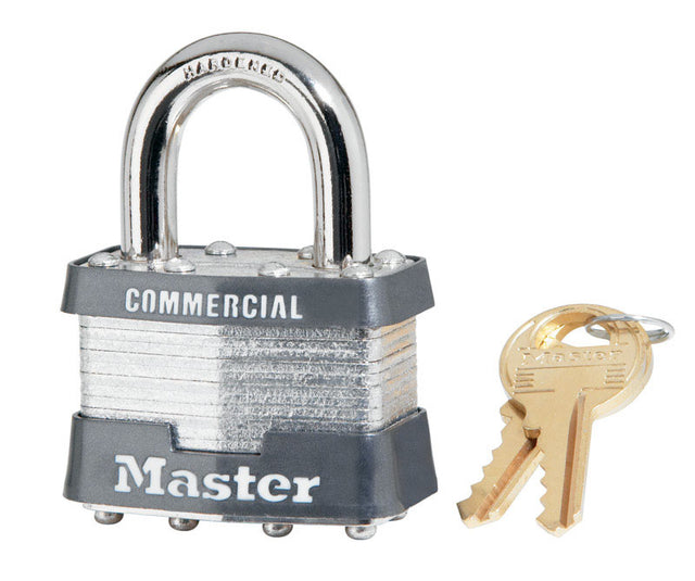 Master Lock 1-5/16 in. H X 1 in. W X 1-3/4 in. L Steel 4-Pin Cylinder Padlock Keyed Alike