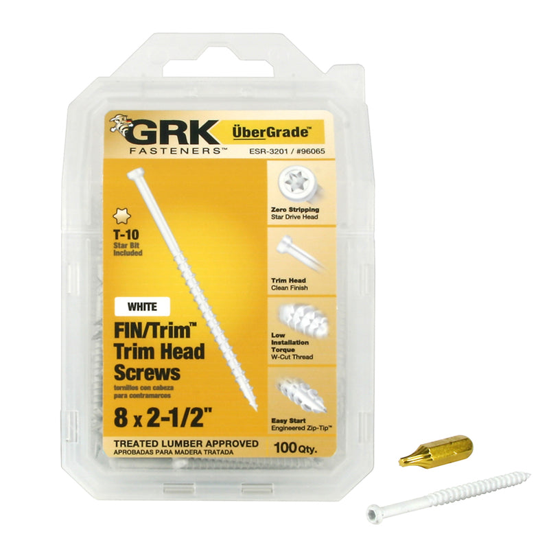 GRK Fasteners UberGrade No. 8 X 2-1/2 in. L Star Trim Head Construction Screws 100 pk