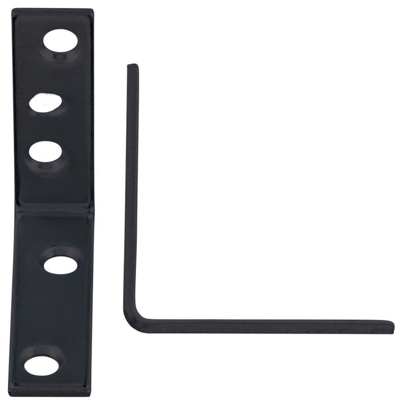 Hampton 2 in. H X 5/8 in. W X 2 in. D Black Steel Inside L Corner Brace