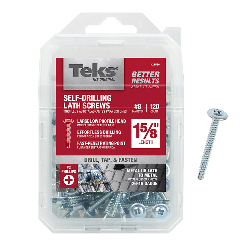 Teks No. 8 X 1-5/8 in. L Phillips Truss Head Lath Screws 120 pk