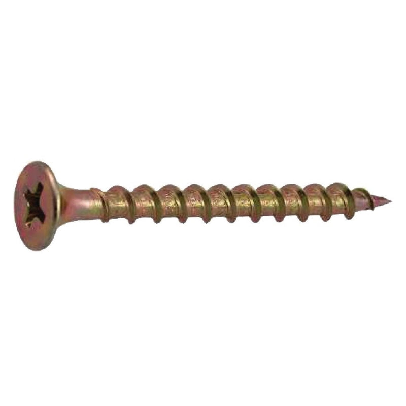 Grip-Rite No. 6 X 1-1/4 in. L Phillips Yellow Zinc Wood Screws 5 lb 1190 pk
