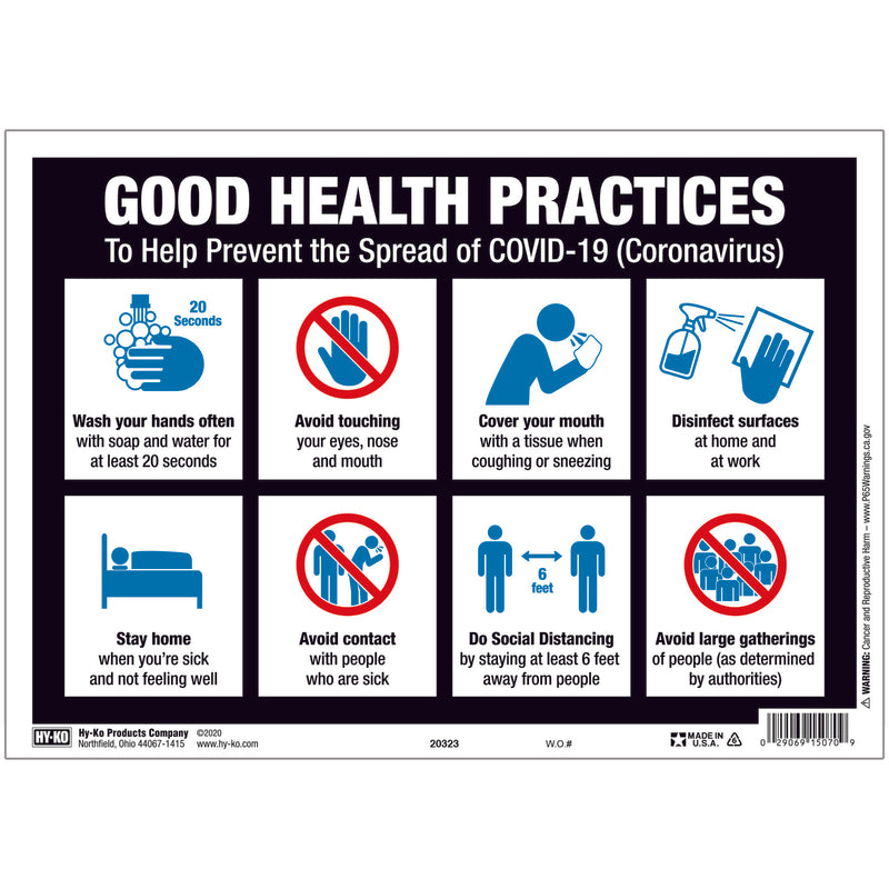 Hy-Ko English Black Informational Sign 10 in. H X 14 in. W