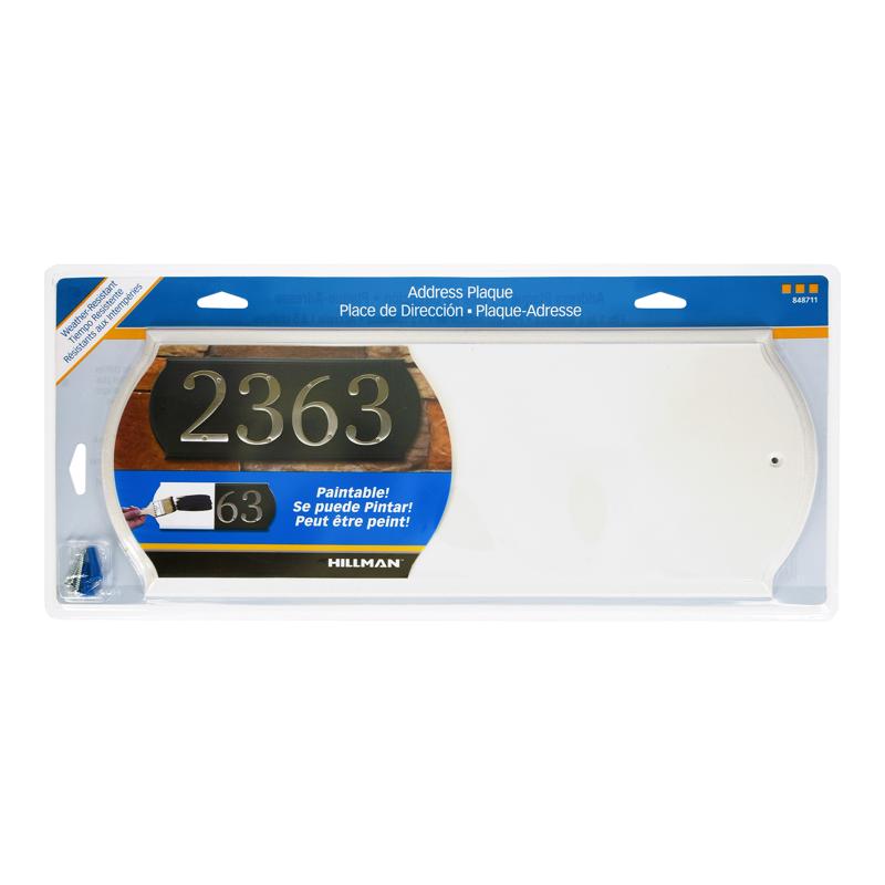 HILLMAN White Wood Paintable Address Plate