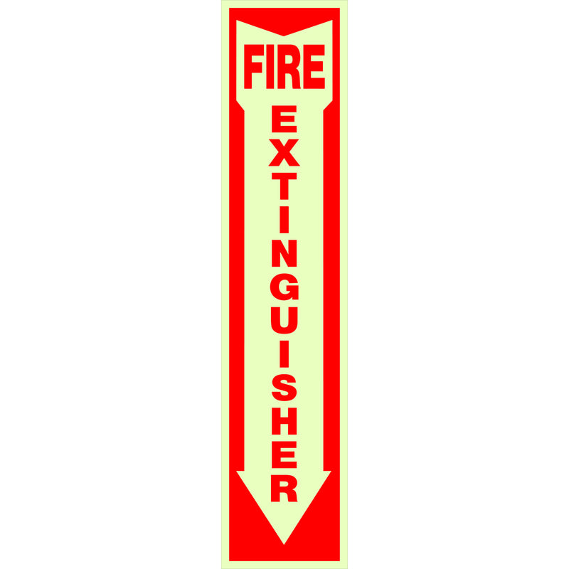 Hillman English White Fire Extinguisher Sign 18 in. H X 4 in. W