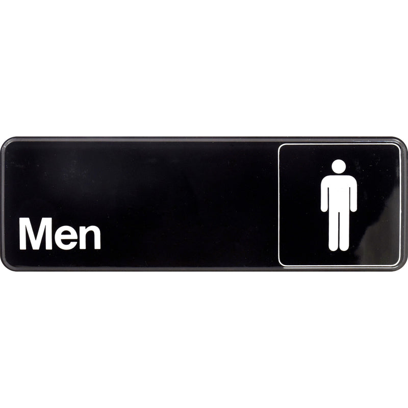 Hillman English Black Restroom Sign 3 in. H X 9 in. W