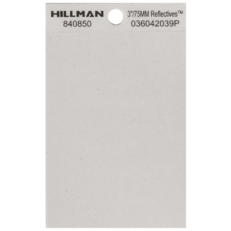 HILLMAN 3 in. Reflective Black/Silver Vinyl Self-Adhesive Special Character Blank 1 pc