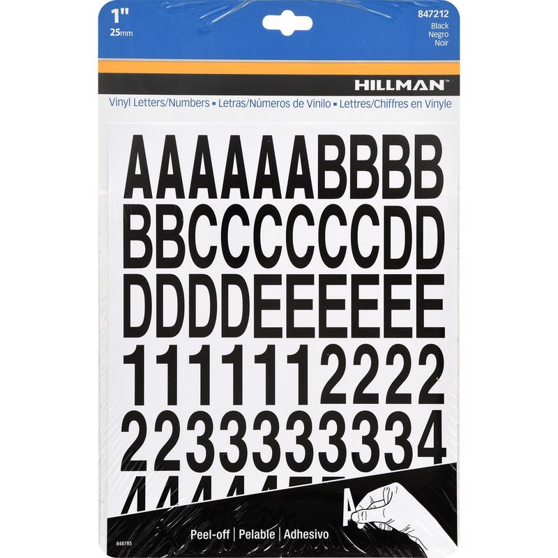 Hillman 1 in. Black Vinyl Self-Adhesive Letter and Number Set 0-9, A-Z 228 pc