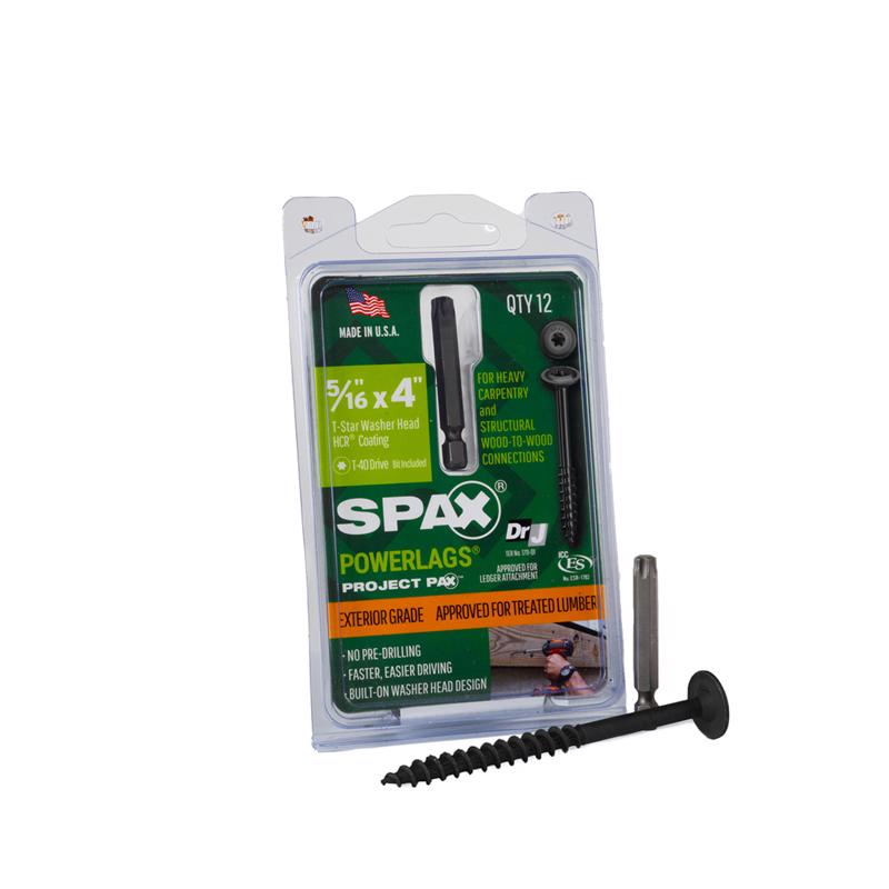 SPAX PowerLag 5/16 in. in. X 4 in. L T-40 Washer Head Structural Screws 12 pk