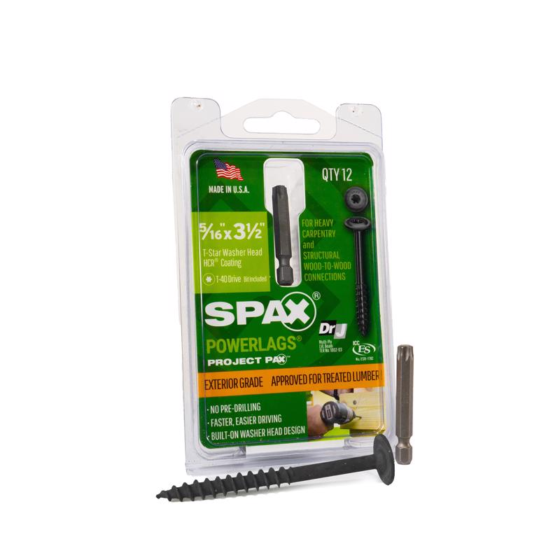 SPAX PowerLag 5/16 in. in. X 3.5 in. L T-40 Washer Head Structural Screws 12 pk