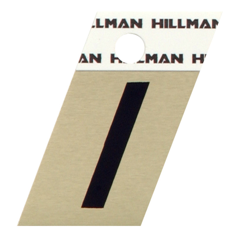 Hillman 1.5 in. Black Aluminum Self-Adhesive Letter I 1 pc