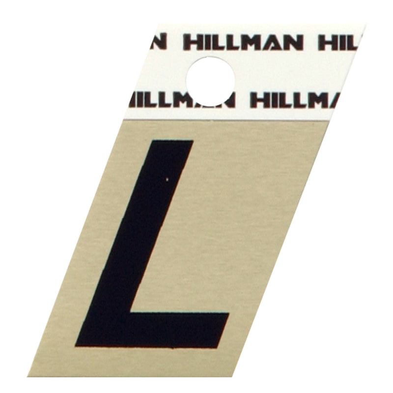 Hillman 1.5 in. Black Aluminum Self-Adhesive Letter L 1 pc